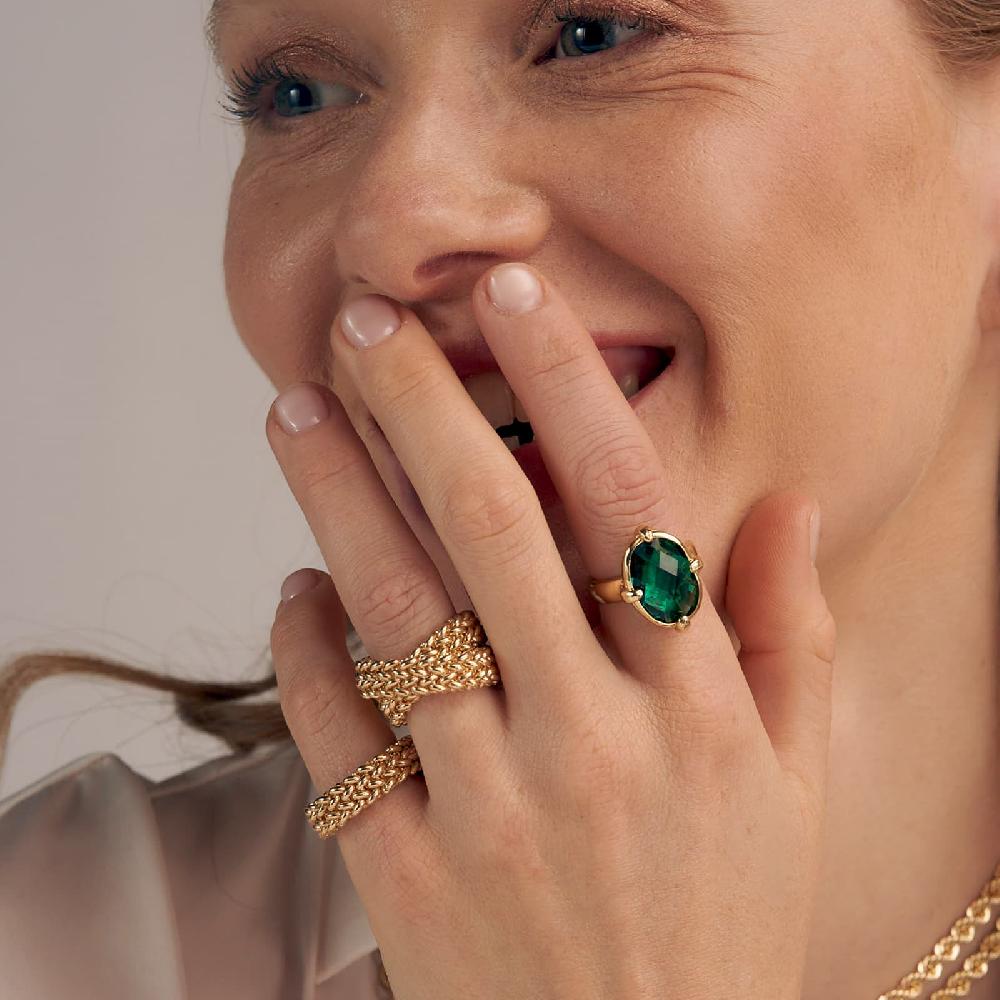 Unoaerre Anello con pietra verde | UNOAERRE Gioielli In Saldo