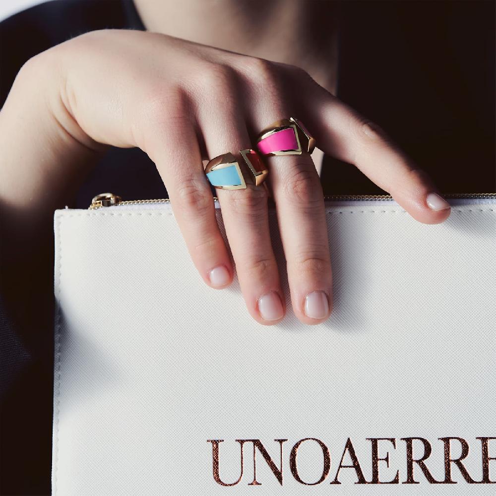 Unoaerre Anello a fascia smalto rosa | UNOAERRE Gioielli Nuova